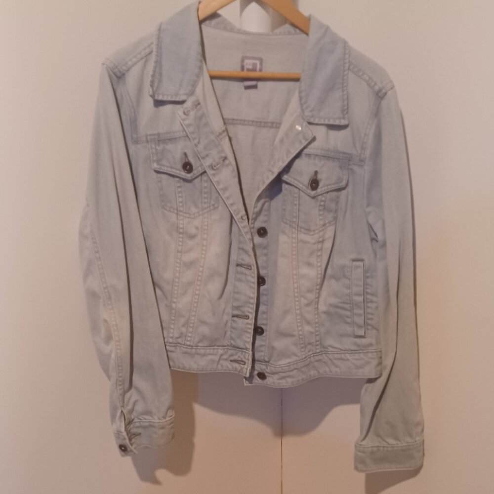 JCP Light Blue Cotton Button Down 4 Pocket Waist Length Denim Jean Jacket XL
